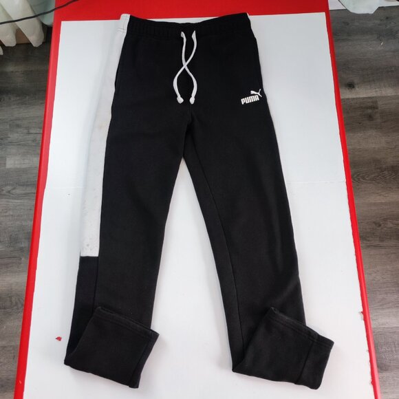 Puma training / jogger pants boys size XL (14-16) black white - Picture 1 of 11